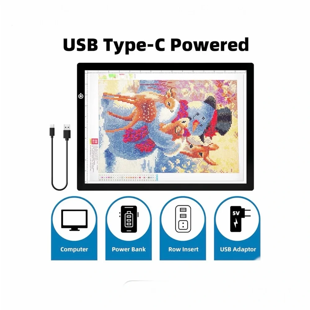 A3 Light💡 Tracing Pad for Diamond Art🎨Bright Board w Adjustable Brightness🔅🔆